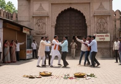 महामाया मंदिर के गेट के पास भाजपा से जुड़े दो पक्षों में मारपीट, पुराने चोरी