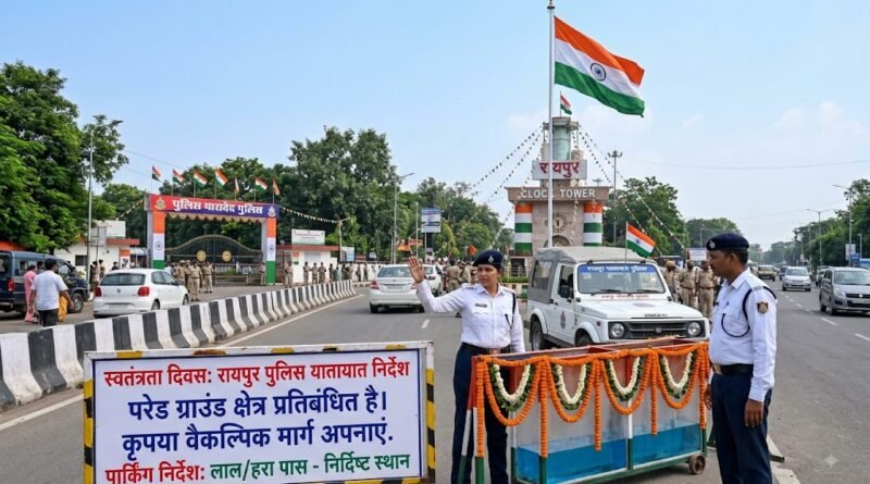 स्वतंत्रता दिवस समारोह को लेकर रायपुर में ट्रैफिक प्लान जारी, कई मार्गों पर